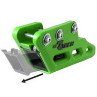 Rtech Kawasaki Green/Black Monoblock Worx Chain Guide KLX 450 R 2013-2023