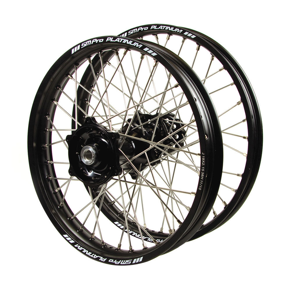 Husqvarna Talon Black Hubs / SM Pro Platinum Black Rims Wheel Set TE-FE 250-300-350-450 2016-17 (21 / 18*2.15)
