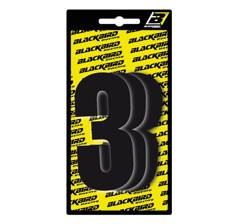 Blackbird Race Numbers 3 3 Pack Black Small