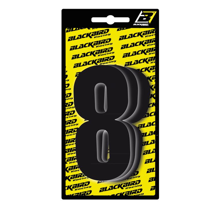 Blackbird Race Numbers 8 3 Pack Black Small