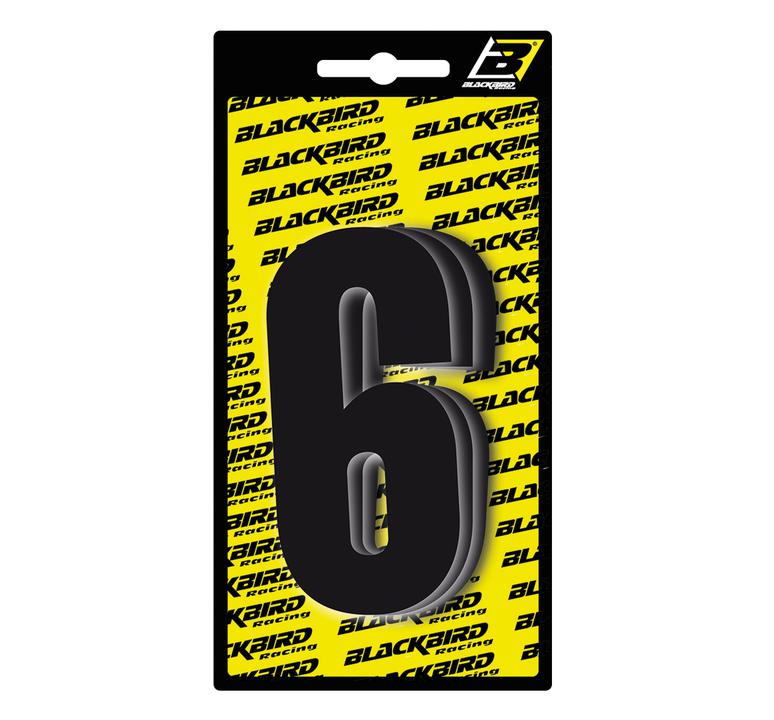 Blackbird Race Numbers 6 3 Pack Black Small
