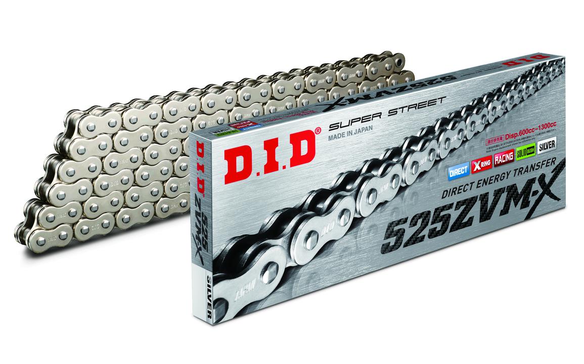 D.I.D Super Street X-Ring Drive Chain 525 Zvm-X S/S -122 Zb Silver