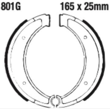 EBC 801G Grooved Brake Shoe Set