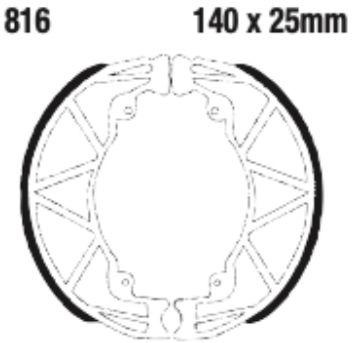 EBC 816 Brake Shoe Set (8600720) For Aprilia/Italjet/Piaggio/Vespa
