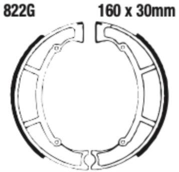 EBC 822G Grooved Brake Shoe Set (8600726) For Maico
