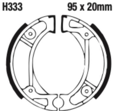 EBC H333G Grooved Brake Shoe Set (8600864) For Honda Cr/CRF/Tlm/Tlr/Tact/Xr