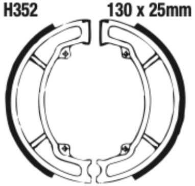 EBC H352 Brake Shoe Set (8600893) For Honda Cb/Cbf/Cbx/Cg/Ct/Ftr/Nes/Nhx/NXR/Pcx/Pes/Scv/Ses/Sh/Xl/Xr