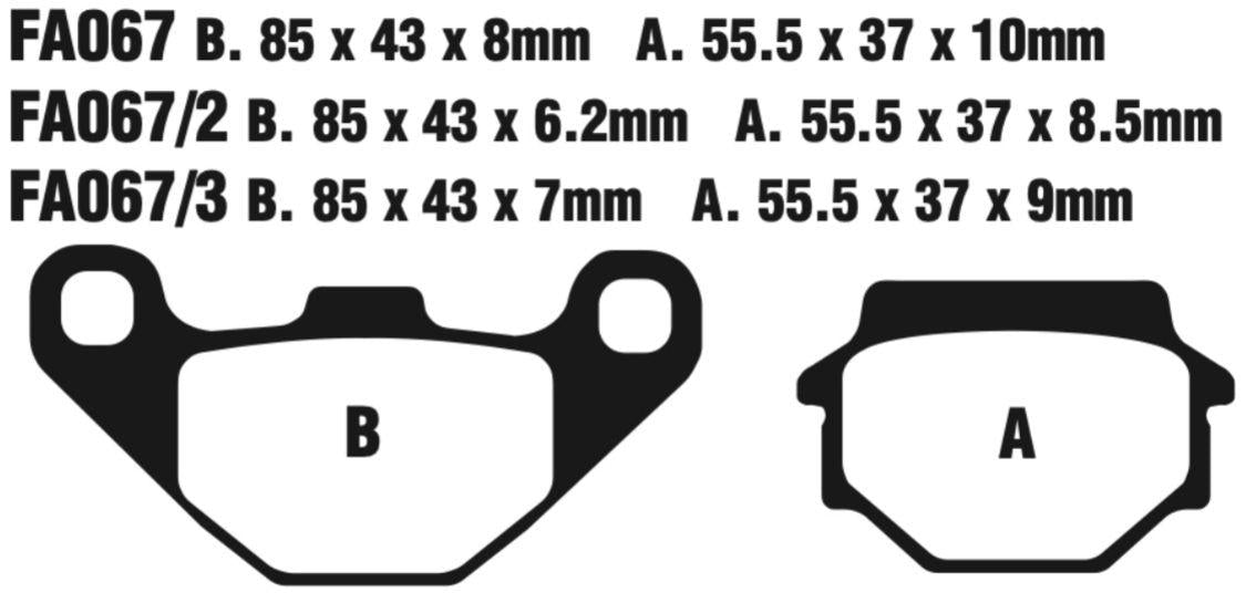 EBC Fa067Tt Carbon Tt Disc Pad Set Front (8601127) For Aeon/Kaw/KTM/Quad