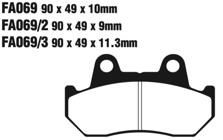 EBC Fa069 Fa Series Disc Pad Set Front (8601131) For Honda Cb/Cbx/Cx/Gl/Vf