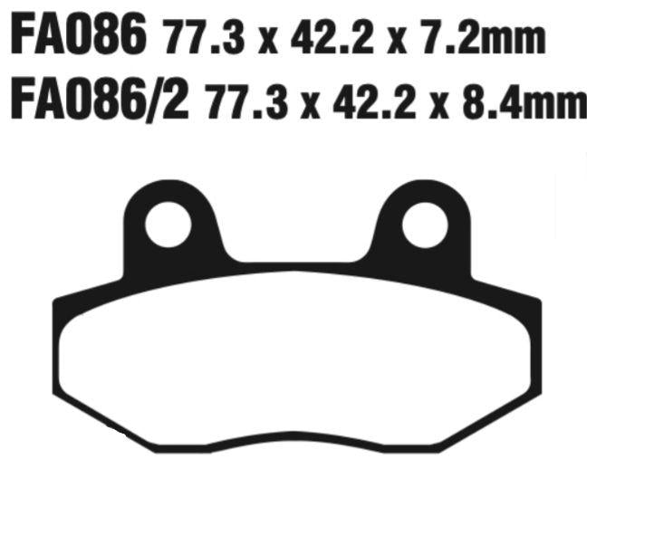 EBC Fa086 Fa Series Disc Pad Set Front (8601161) For Ajs/Ccm/Hon/Hyo/Leo/Mash/Sach