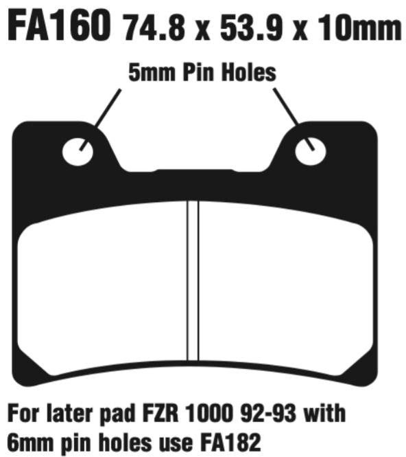 EBC Fa160Hh Double-H Sintered Disc Pad Set Front (8601265) For Yamaha Fj/Fzr/Tdm/V-Max