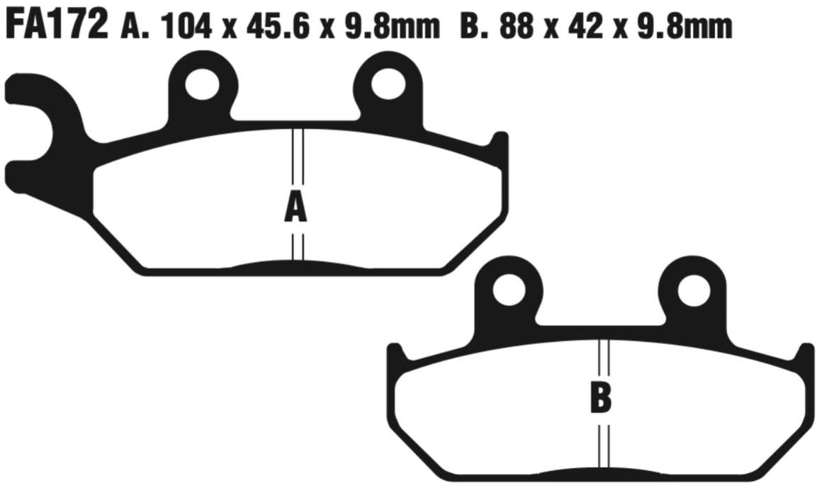 EBC Fa172Tt Carbon Tt Disc Pad Set Front (8601280) For Yamaha Xt600/XTZ660