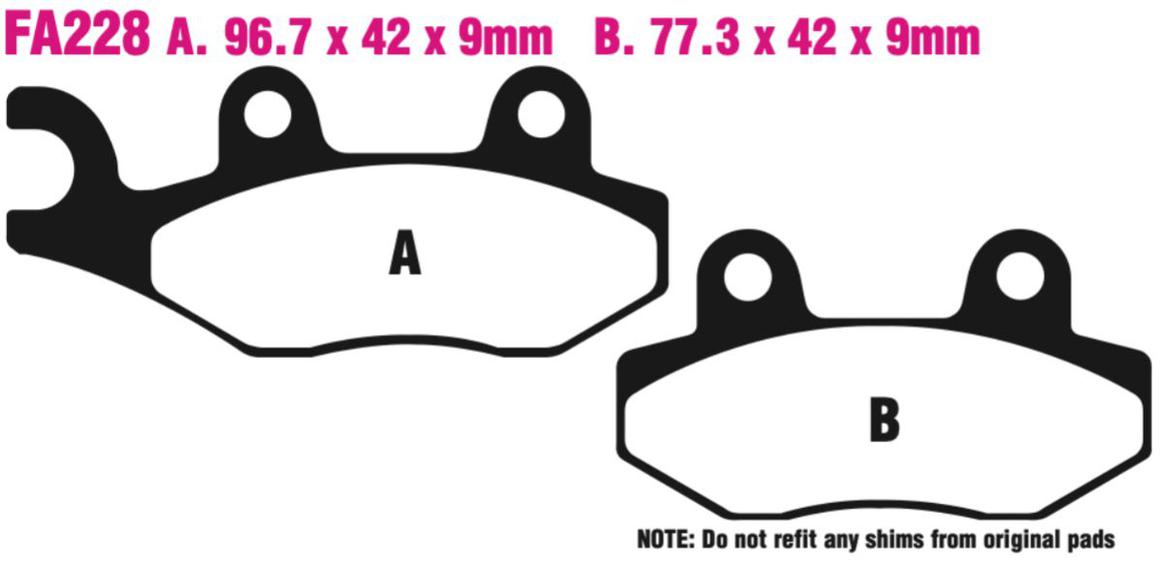 EBC Fa228 Fa Series Disc Pad Set Front (8601353) For Kaw/Royal/Tri
