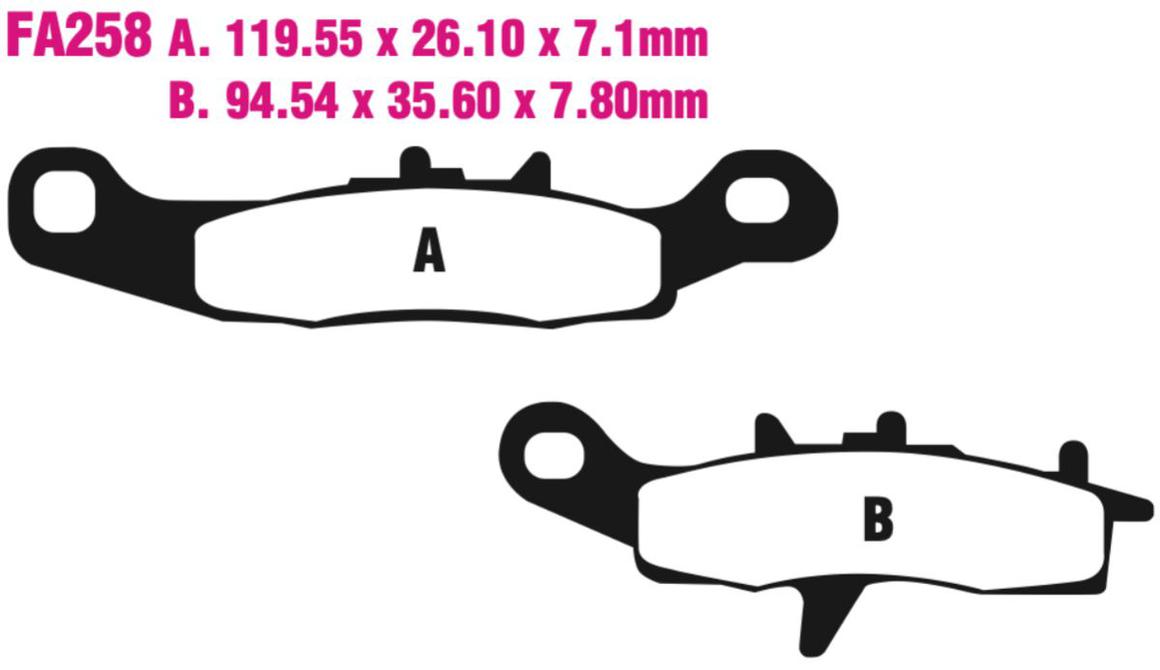 EBC Fa258R Fa Series R Disc Pad Set Front (8601380) For Kawasaki/Suzuki