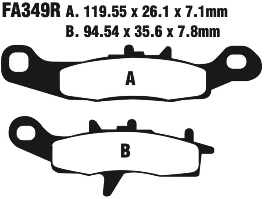 EBC Fa349R Fa Series R Disc Pad Set Front Right (8601438) For Kawasaki/Suzuki