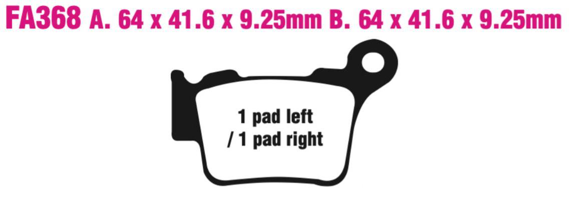 EBC MXs368 MXs Offroad Race Sintered Disc Pad Set Rear (8601650) For Husa/Husq/KTM/Sher/Swm
