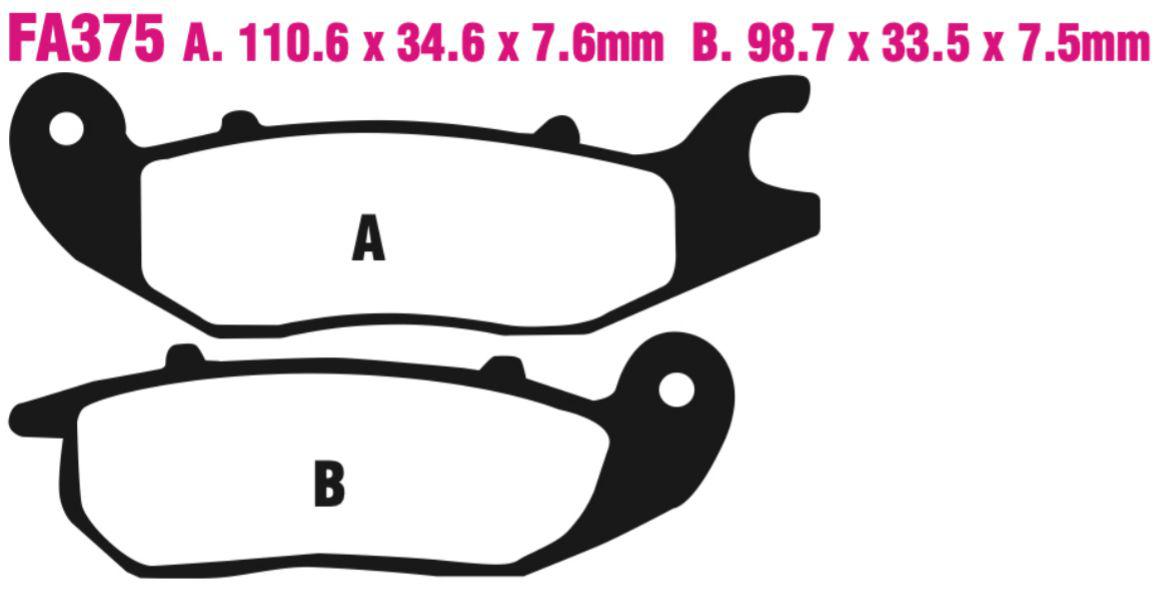 EBC Fa375 Fa Series Disc Pad Set Front (8601459) For Honda/Reiju