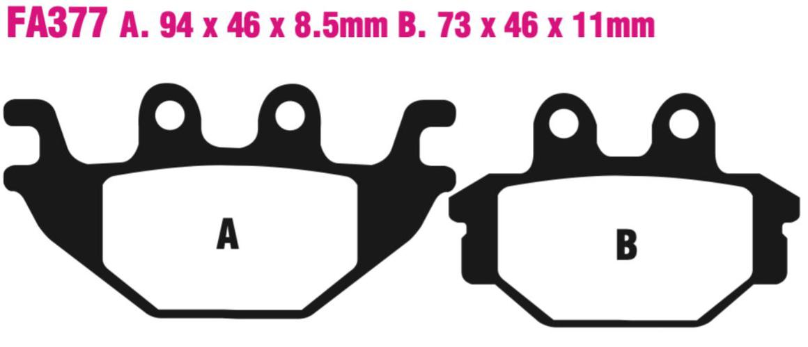 EBC Fa377R Fa Series R Disc Pad Set Front Left (8601462) Adly/Kym/Sym/Tgb