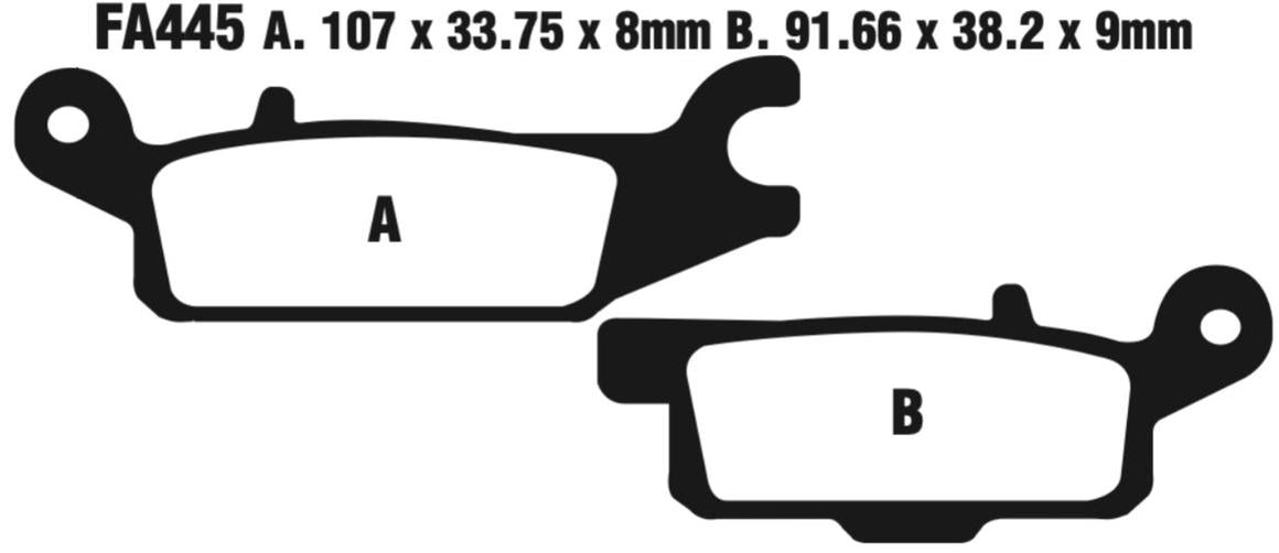 EBC Fa445R Fa Series R Disc Pad Set Rear Left (8601522) For Yamaha Yfm