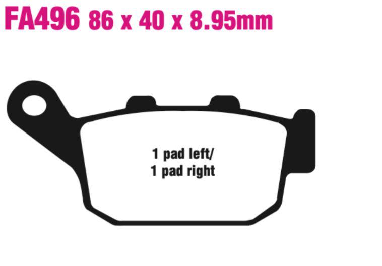 EBC Fa496 Fa Series Disc Pad Set Rear (8601564) For Honda/Suzuki