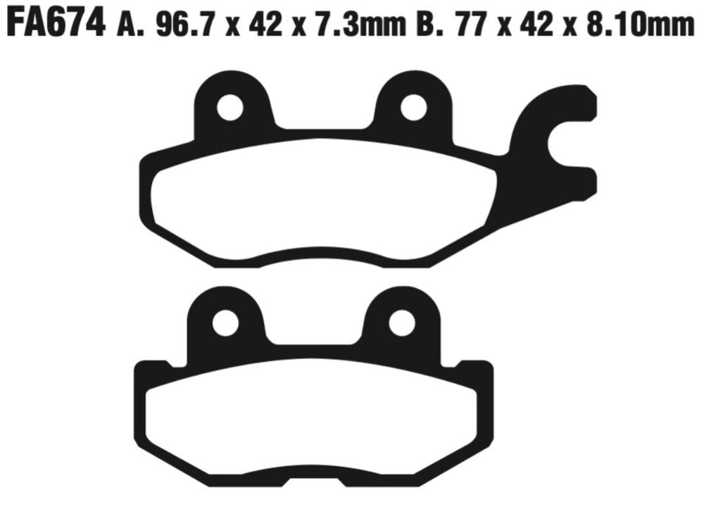 EBC Fa674R Fa Series R Disc Pad Set Rear Left (8601612) For Yamaha Yxc/Yxm 700