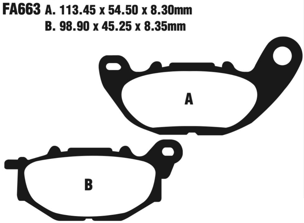 EBC Fa663Hh Double-H Sintered Disc Pad Set Front (8601609) For Yamaha Yfz-R3/Mt-03