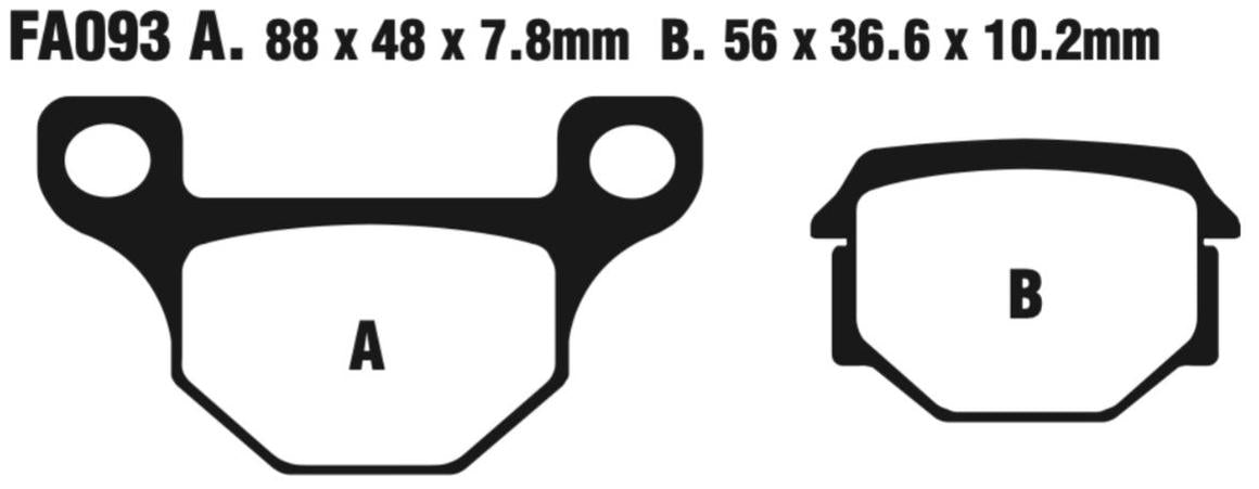 EBC Sfa093 Scooter Disc Pad Set Front (8601657) For Bran/Derbi/Tgb/Wuy