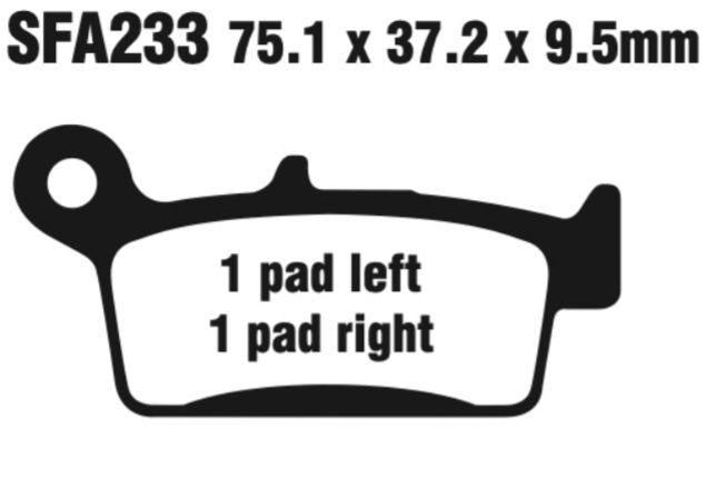EBC Sfa233 Scooter Disc Pad Set Front (8601671) For Dae/Kym/Sachs