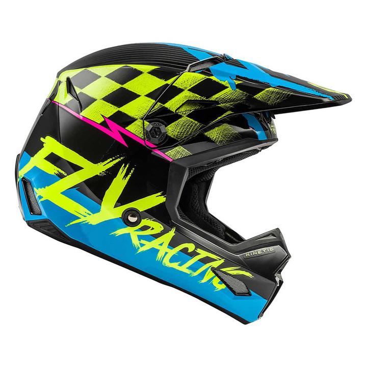 Fly Kinetic Helmet Sketch Blue / Hi-Vis / Black / Pink