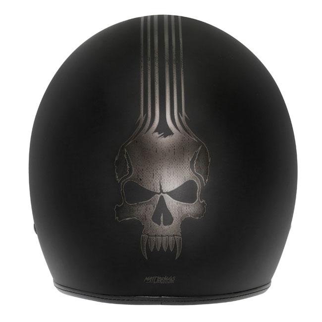 Dririder Base Open Face Helmet Bones Matt Black No Studs