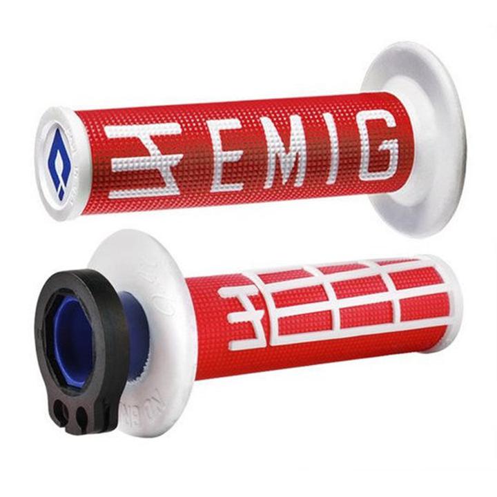 ODI MX V2 Emig 2T/4T Lock Ongrip Red White