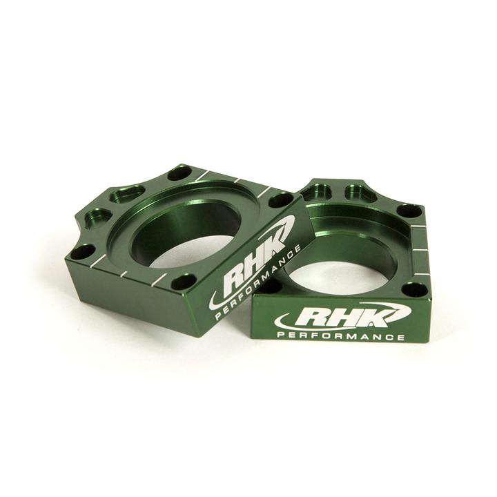 RHK Kawasaki Green Axle Blocks KX 125 2003-2008