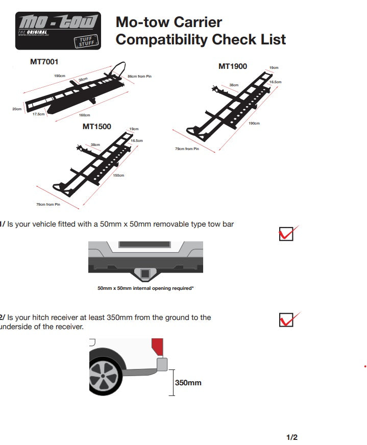 Motow 1900mm Motocross Motorcycle Bike Carrier