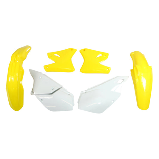 Rtech Suzuki Yellow/White (Without E24 Version Rear Fender) Plastic Kit DRZ 400 2000-2004