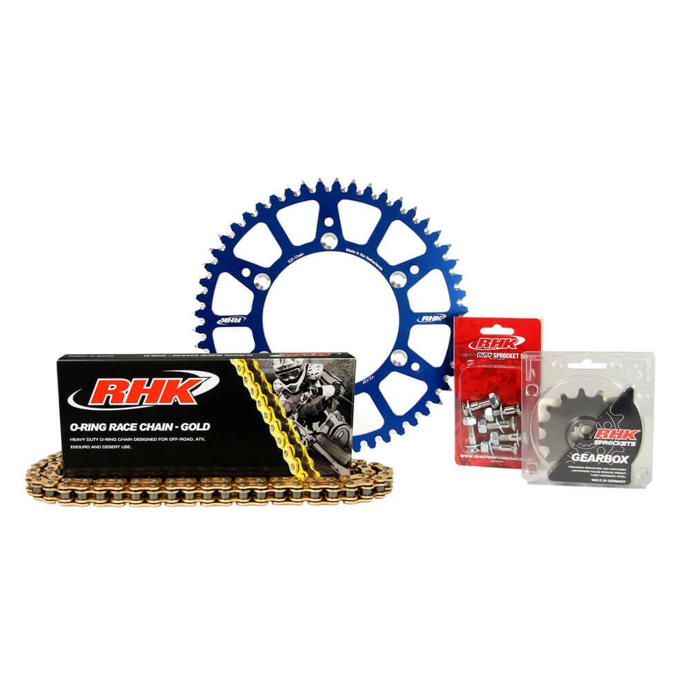 RHK Yamaha WR 250 F 2001-2024 (13/51) Gold O-Ring Chain & Blue Alloy Sprocket Kit
