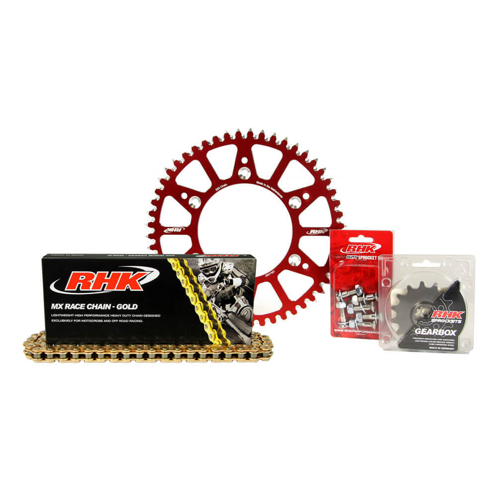 RHK Honda CRF 250 R 2022-2024 (13/51) Gold MX Chain & Red Alloy Sprocket Kit
