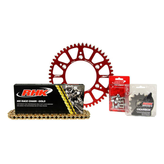 RHK Honda CRF 250 R 2022-2024 (13/51) Gold MX Chain & Red Alloy Sprocket Kit
