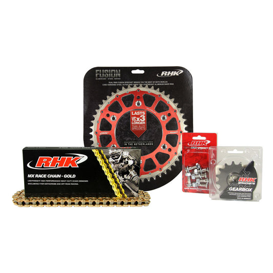 RHK Honda CRF 250 R 2022-2023 (13/50) Gold MX Chain & Red Fusion Sprocket Kit