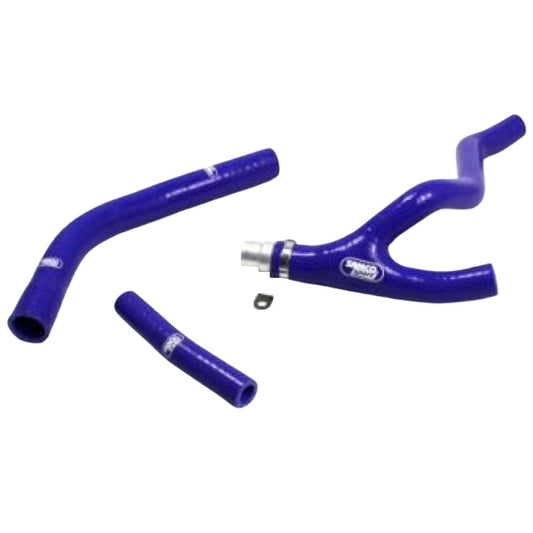 Samco Sport Yamaha Blue Off Road Radiator Hose Kit - YZ 450 F Y Piece Race Design with Alloy Insert 2014-2017 (YAM-65)