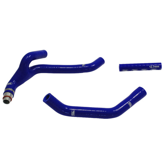 Samco Sport Yamaha Blue Off Road Radiator Hose Kit - YZ 450 F (New Model Elec Start) Y Piece Race Design with Alloy Insert 2018-2022 (YAM-86)