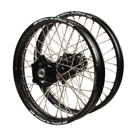 Husqvarna Talon Black Hubs / SM Pro Platinum  Black Rims Wheel Set TE-FE 250-300-350-450 2016-17 (21 / 18*2.15)