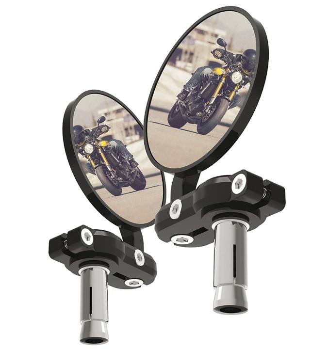 Oxford Bar End Mirrors Black Pair