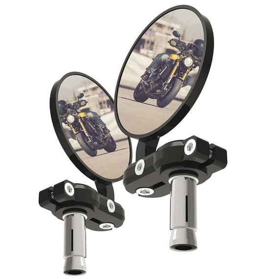 Oxford Bar End Mirrors Black Pair