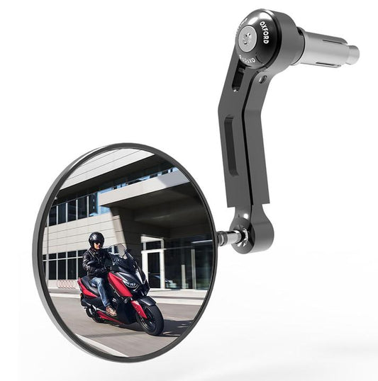 Oxford Premium Bar End Mirror Left Blk