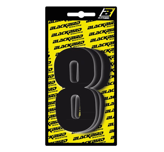 Blackbird Race Numbers 8  3 Pack Black Large