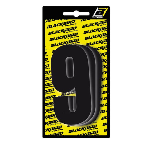 Blackbird Race Numbers 9  3 Pack Black Large