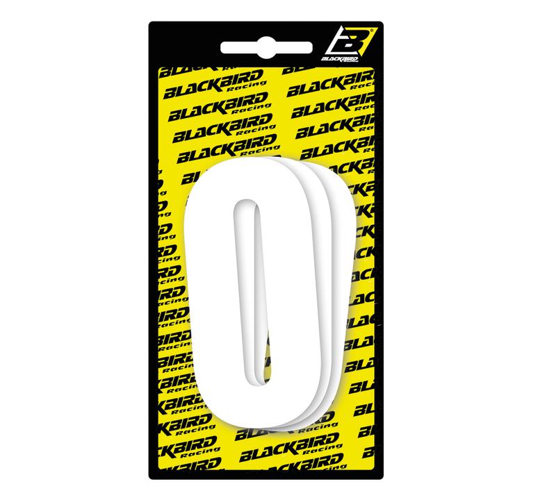 Blackbird Race Numbers 0  3 Pack White Small