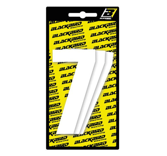 Blackbird Race Numbers 7  3 Pack White Large