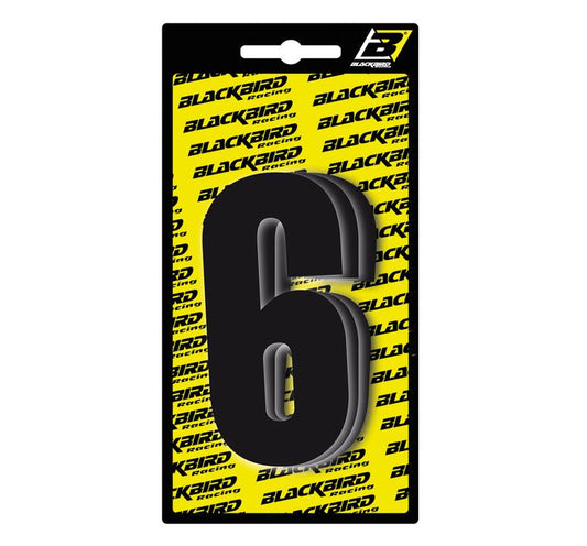 Blackbird Race Numbers 6  3 Pack Black Small