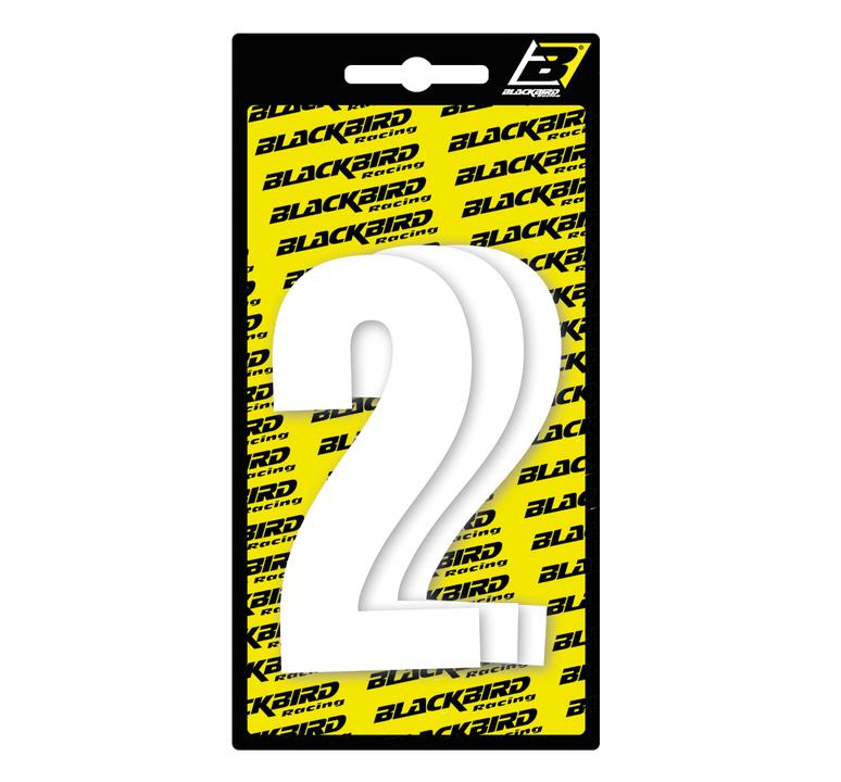 Blackbird Race Numbers 2  3 Pack White Small